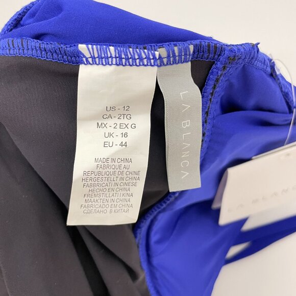 *La Blanca Island Goddess Multi Strap Cross-Back One-Piece Swimsuit Size 12 - Picture 5 of 10